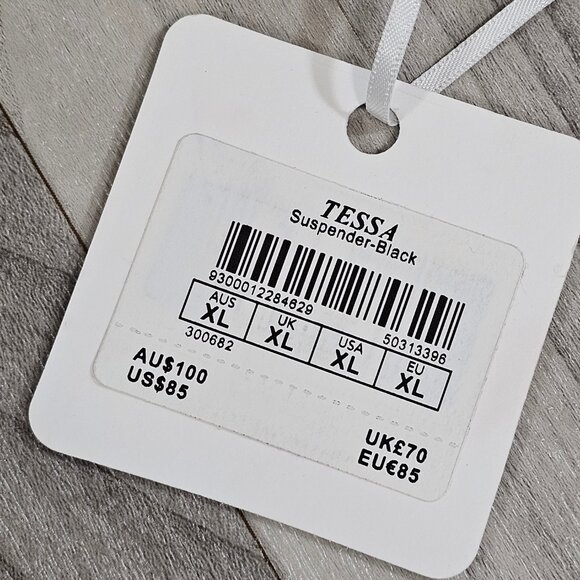 NWT Honey Birdette Tessa Black Garter Belt Suspender Size XL - Picture 3 of 5